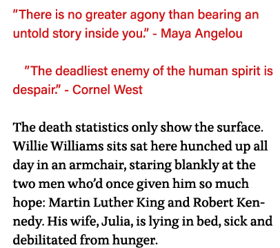  There is no greater agony than bearing an untold story inside you   - Maya Angelou   The deadliest enemy of the huma   